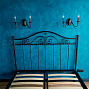 Кованая кровать дизайнерская Вега Шарм. На фото кровать с 2 спинками.